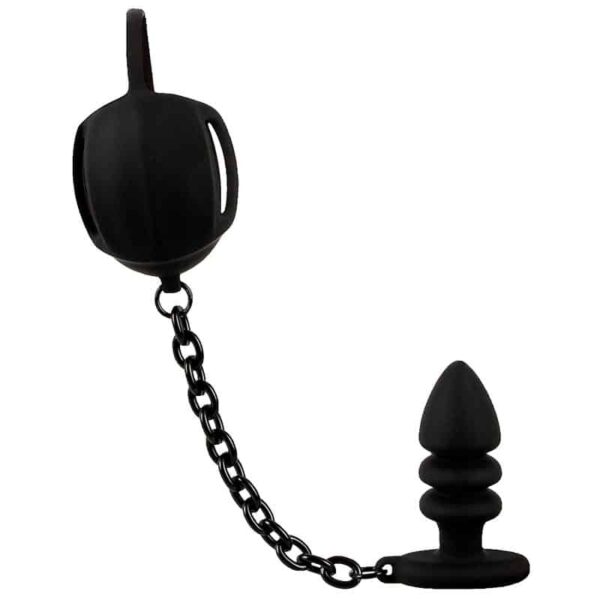 Black Velvets Ball Cage med Buttplug