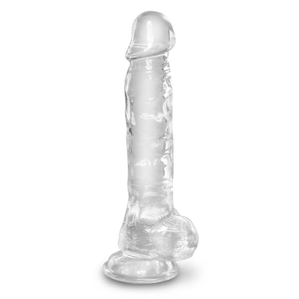 King CockÂ® Clear Dildo med Kugler 20 cm  20 cm