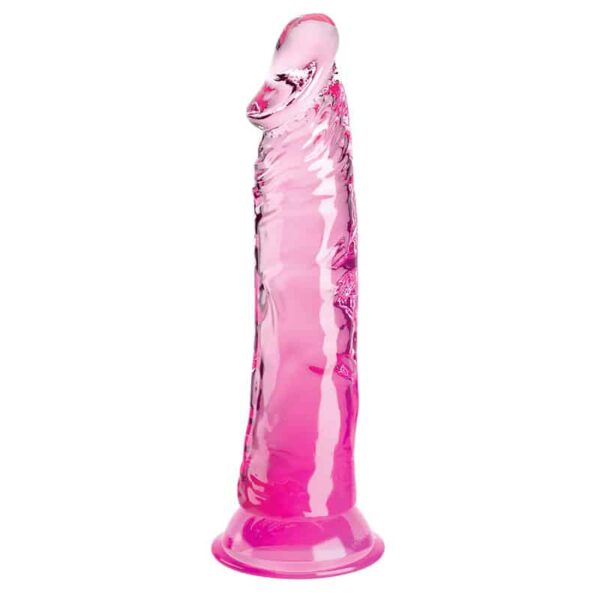 King Cock Clear Dildo med Sugekop 20 cm - Pink