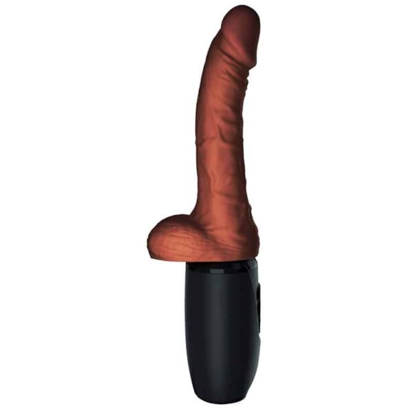 King CockÂ® Plus Thrusting Dildo med Kugler og Varme 19 cm Brun  19 cm