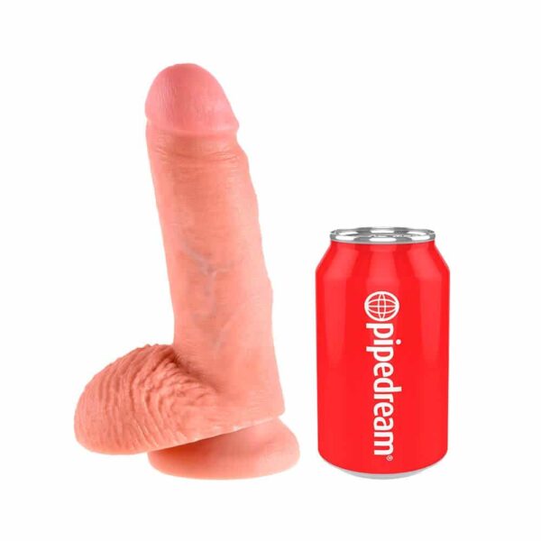 King CockÂ® Realistisk Dildo med Kugler 18 cm  18 cm