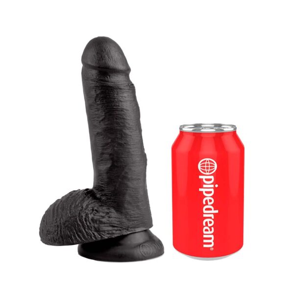 King CockÂ® Sort Dildo Med Kugler 18 Cm  18 cm