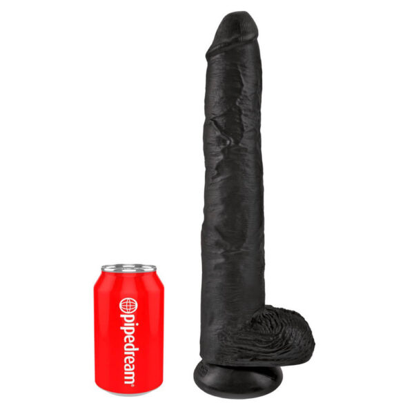 King CockÂ® Sort Kæmpe Dildo med Kugler 36 cm  36 cm