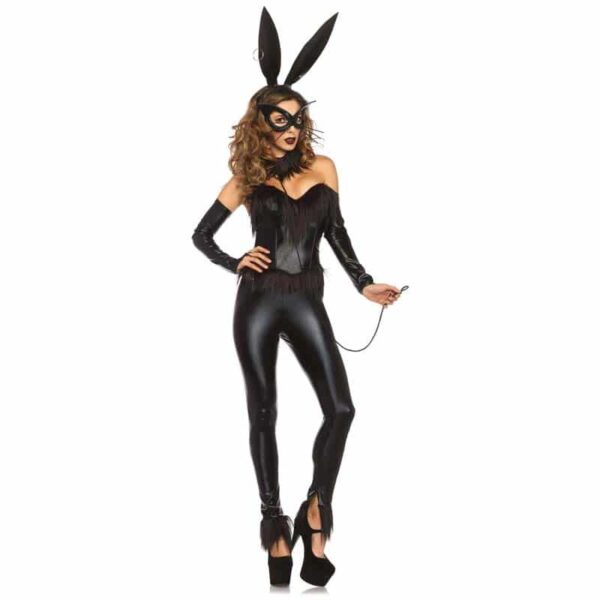 Leg Avenue Bondage Bunny Kostume Sort - L