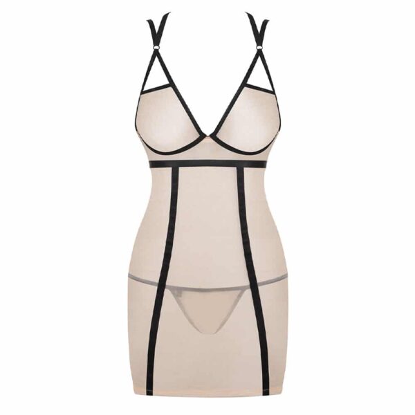 Obsessive Nudelia Chemise og G-Streng Nude - S/M