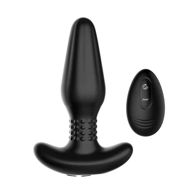 Pleaser Brunce Buttplug med Vibrator Sort