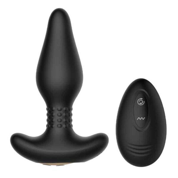 Pleaser Carl Buttplug med Vibrator Sort