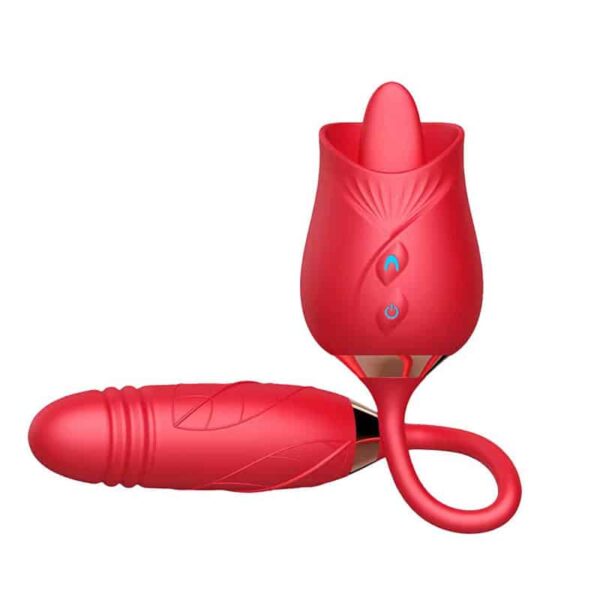 Celestials Rose Multi Thrusting Vibrator med Tunge