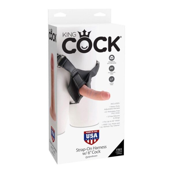 King Cock Strap-On Harness M/6â Dildo