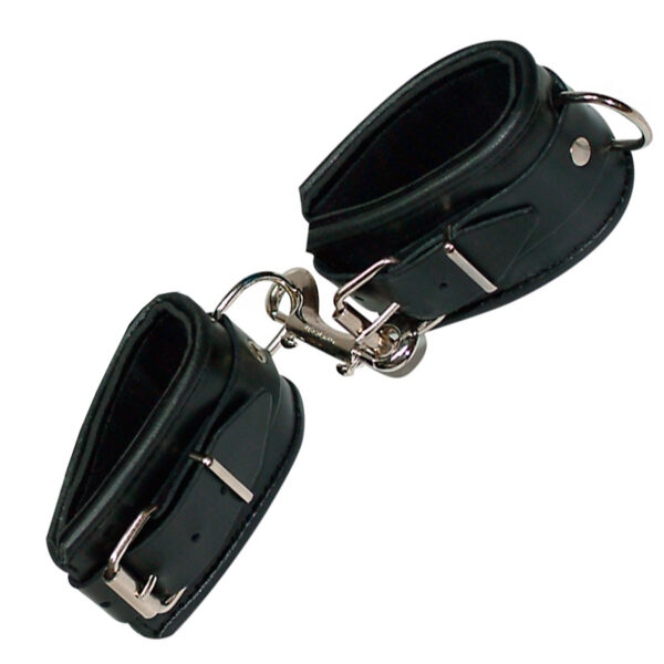 Sort Leather Cuffs Padded