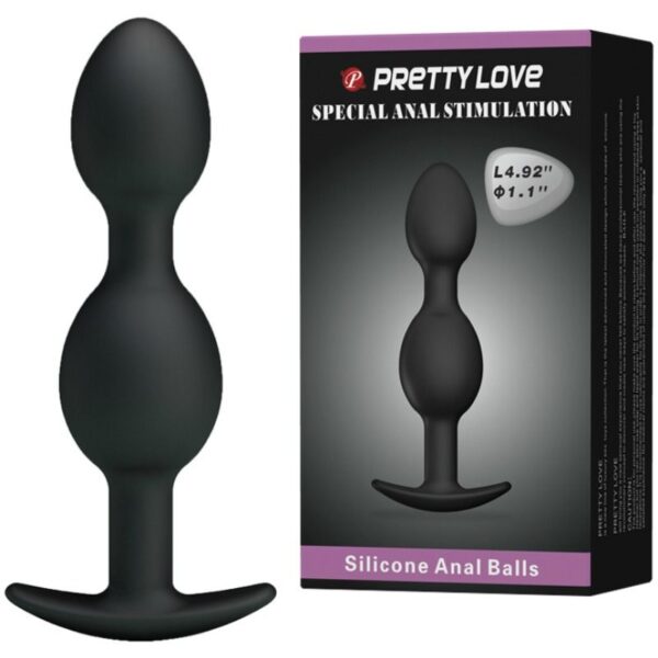 PRETTY LOVE BOTTOM - SILICONE ANAL BALLS 12.5 CM - SORT