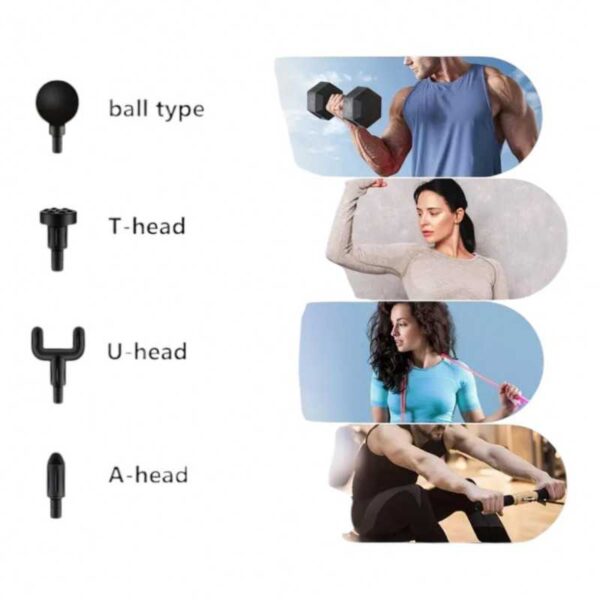 Kinky Pleasure - Rechargeable Massage Gun - inkl. 4 Attachments